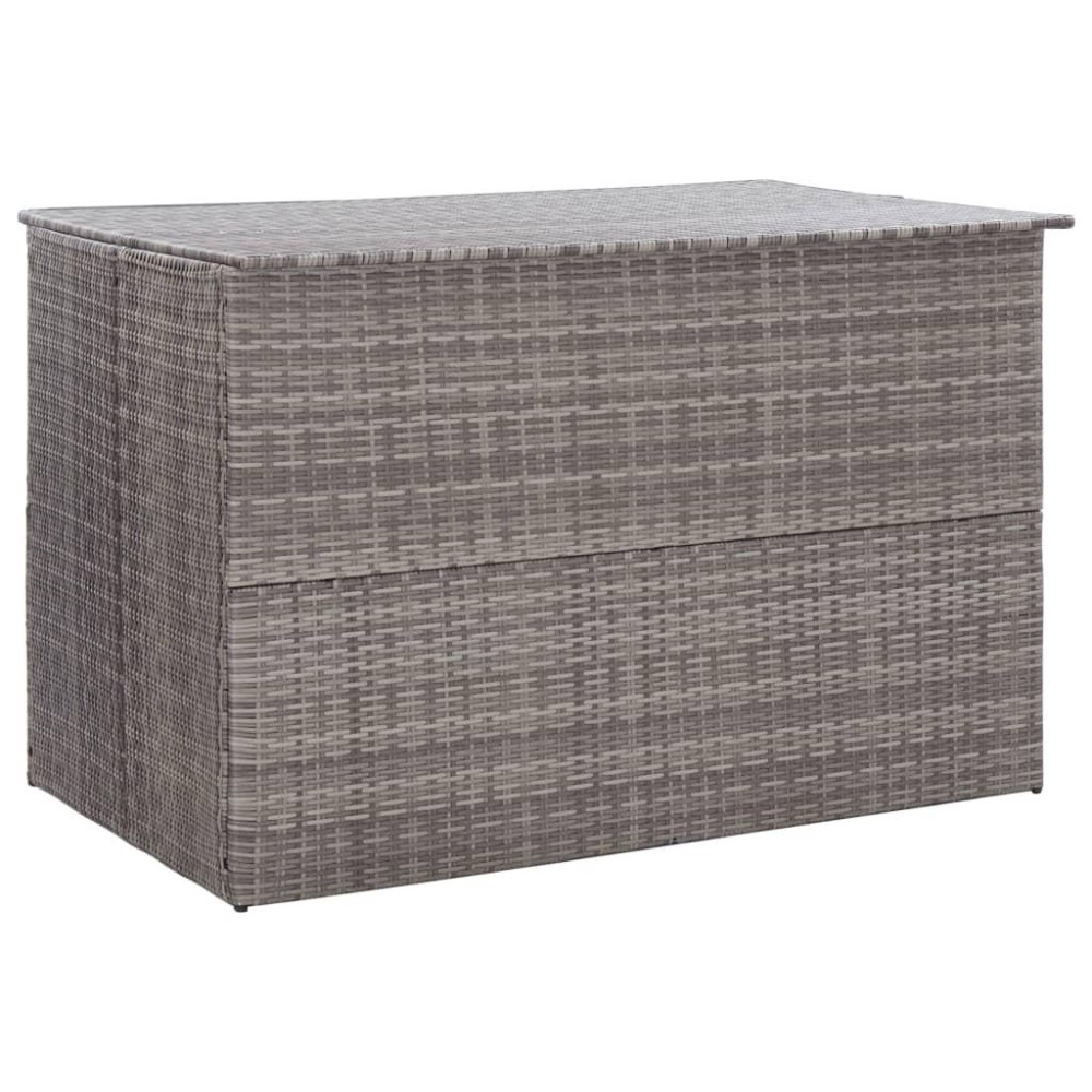 Vidaxl Patio Storage Box Gray 59.1X39.4X39.4 Poly Rattan