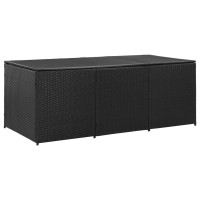 Vidaxl Patio Storage Box Poly Rattan 70.8X35.4X29.5 Black