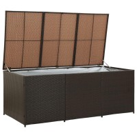 Vidaxl Patio Storage Box Poly Rattan 70.8X35.4X29.5 Brown