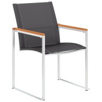 vidaXL Patio Chairs 4 pcs Textilene and Stainless Steel Gray