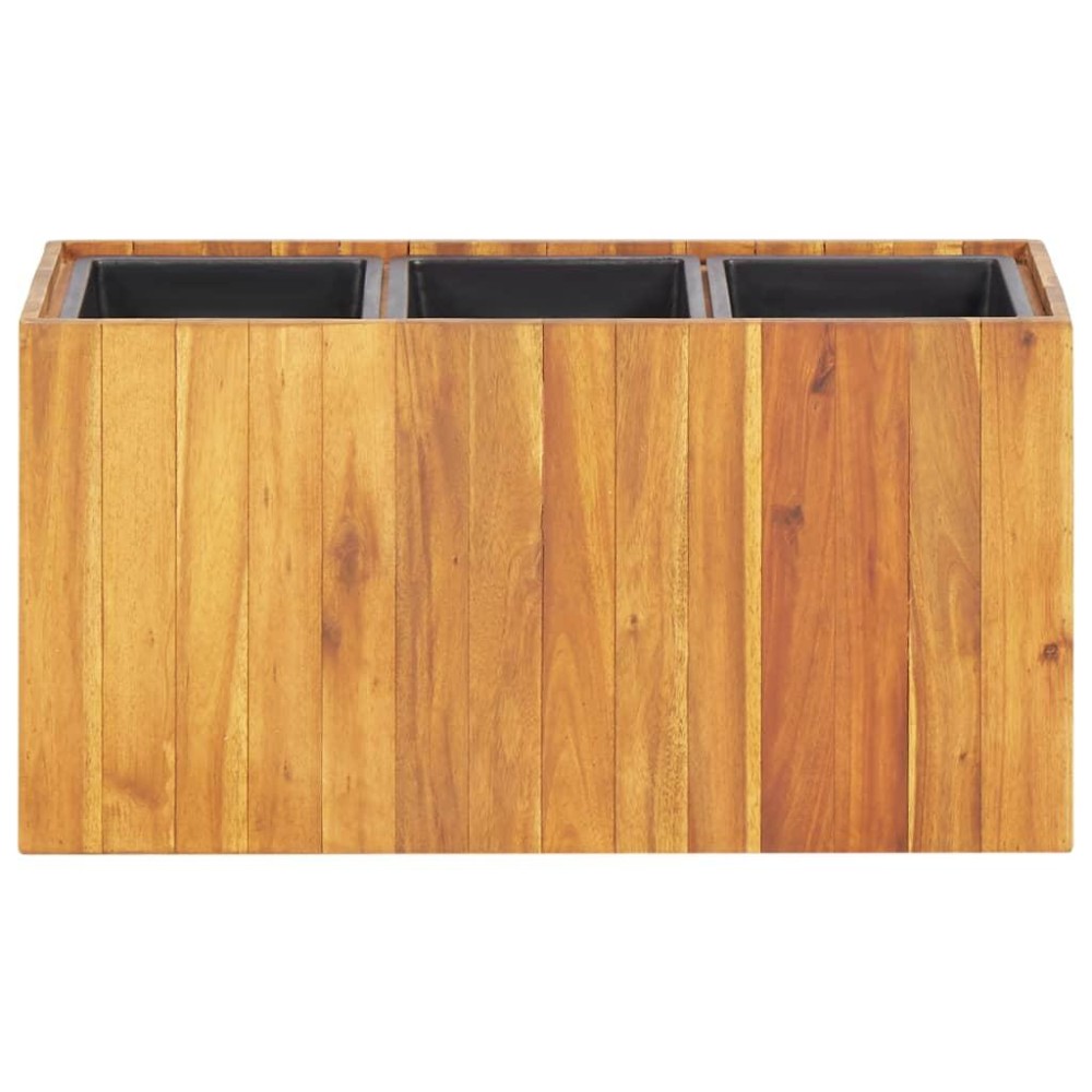 vidaXL Garden Raised Bed with 3 Pots Solid Acacia Wood