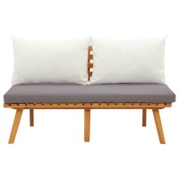 Vidaxl Patio Bench With Cushions 45.3 Solid Acacia Wood