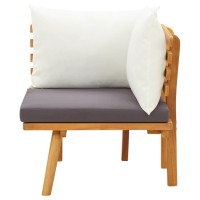 Vidaxl Patio Corner Sofa With Cushions Solid Acacia Wood