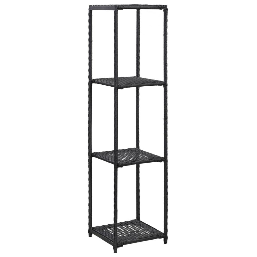 Vidaxl Storage Shelf Black 11.8X11.8X47.2 Poly Rattan