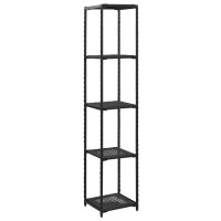 Vidaxl Storage Shelf Black 11.8X11.8X59.1 Poly Rattan