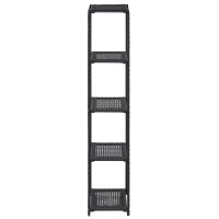 Vidaxl Storage Shelf Black 11.8X11.8X59.1 Poly Rattan