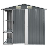 vidaXL Garden Shed with Rack Gray 80.7