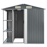 vidaXL Garden Shed with Rack Gray 80.7