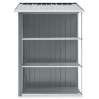 vidaXL Garden Shed with Rack Gray 80.7