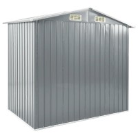 vidaXL Garden Shed with Rack Gray 80.7