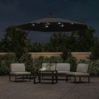 vidaXL Cantilever Umbrella with LED Lights and Steel Pole 118.1
