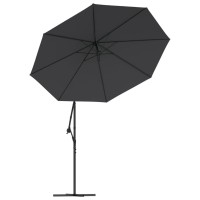 vidaXL Cantilever Umbrella with LED Lights and Steel Pole 118.1