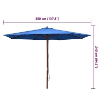 vidaXL Outdoor Parasol with Wooden Pole 137.8