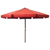 vidaXL Outdoor Parasol with Wooden Pole 129.9