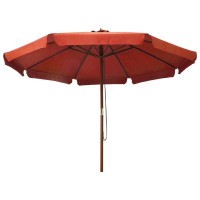 vidaXL Outdoor Parasol with Wooden Pole 129.9