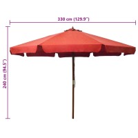 vidaXL Outdoor Parasol with Wooden Pole 129.9