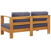 vidaXL Patio Sofa Bench with Cushions 55.1