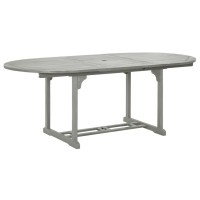 Vidaxl Patio Table Gray 78.7 X 39.4 X 29.5 Solid Acacia Wood