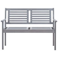 Vidaxl 2-Seater Patio Bench 47.2 Gray Solid Wood Eucalyptus