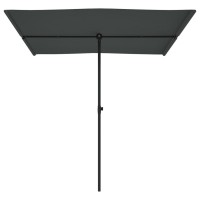 vidaXL Outdoor Parasol with Aluminum Pole 6.6'x4.9' Anthracite