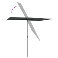 vidaXL Outdoor Parasol with Aluminum Pole 6.6'x4.9' Anthracite