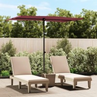 vidaXL Outdoor Parasol with Aluminum Pole 6.6'x4.9' Bordeaux Red