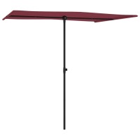 vidaXL Outdoor Parasol with Aluminum Pole 6.6'x4.9' Bordeaux Red