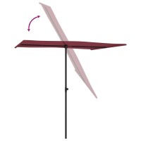 vidaXL Outdoor Parasol with Aluminum Pole 6.6'x4.9' Bordeaux Red