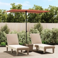 vidaXL Outdoor Parasol with Aluminum Pole 6.6'x4.9' Terracotta