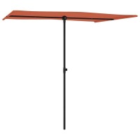 vidaXL Outdoor Parasol with Aluminum Pole 6.6'x4.9' Terracotta