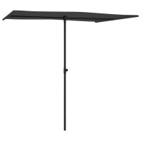 vidaXL Outdoor Parasol with Aluminum Pole 6.6'x4.9' Black