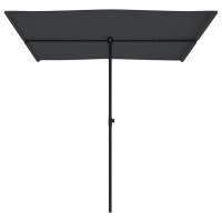 vidaXL Outdoor Parasol with Aluminum Pole 6.6'x4.9' Black