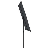 vidaXL Outdoor Parasol with Aluminum Pole 6.6'x4.9' Black