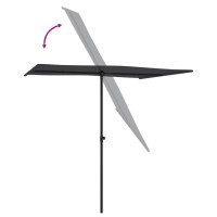 vidaXL Outdoor Parasol with Aluminum Pole 6.6'x4.9' Black