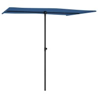 vidaXL Outdoor Parasol with Aluminum Pole 6.6'x4.9' Azure Blue