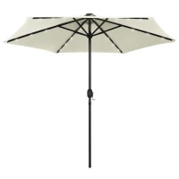 vidaXL Parasol with LED Lights and Aluminum Pole 106.3