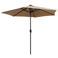 vidaXL Parasol with LED Lights and Aluminum Pole 106.3