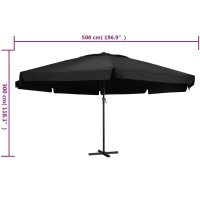 vidaXL Outdoor Parasol with Aluminum Pole 196.9