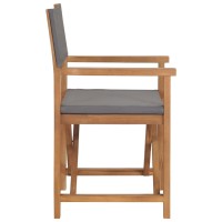 Vidaxl Director'S Chair Solid Teak Wood Gray