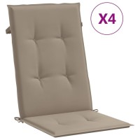 vidaXL Garden Highback Chair Cushions 4 pcs Taupe 47.2