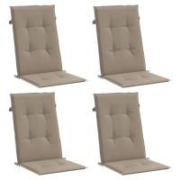 vidaXL Garden Highback Chair Cushions 4 pcs Taupe 47.2