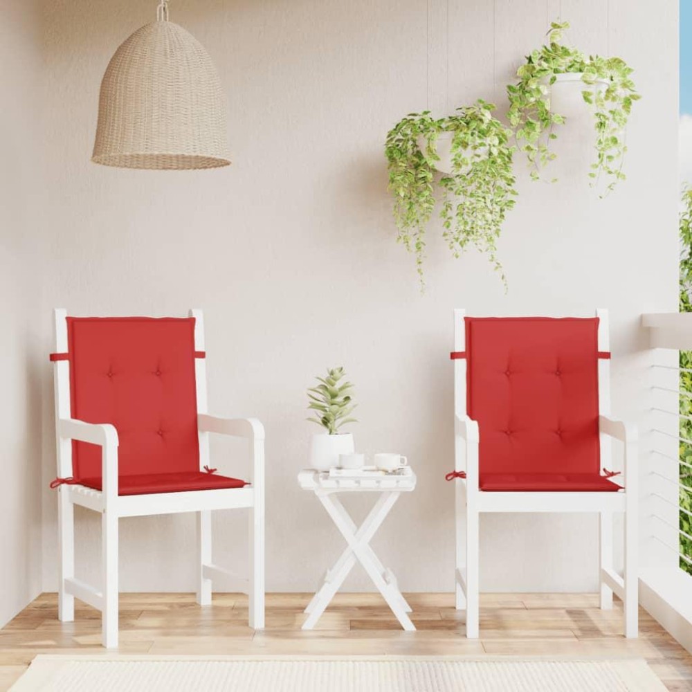 vidaXL Garden Lowback Chair Cushions 2 pcs Red 39.4