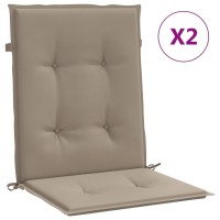 vidaXL Garden Lowback Chair Cushions 2 pcs Taupe 39.4