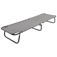 Vidaxl Folding Sun Lounger Gray Steel