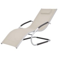 Vidaxl Sun Lounger With Pillow Aluminum And Textilene Cream