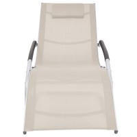 Vidaxl Sun Lounger With Pillow Aluminum And Textilene Cream