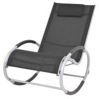 Vidaxl Outdoor Rocking Chair Black Textilene