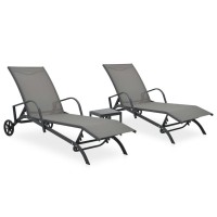 vidaXL Sun Loungers 2 pcs with Table Textilene and Steel