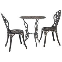 Vidaxl 3 Piece Bistro Set Cast Aluminum