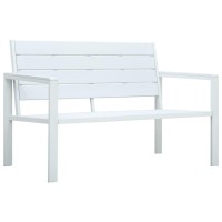 Vidaxl Patio Bench 47.2 Hdpe White Wood Look